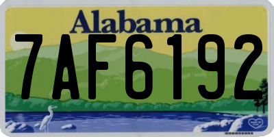 AL license plate 7AF6192