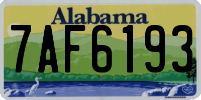 AL license plate 7AF6193