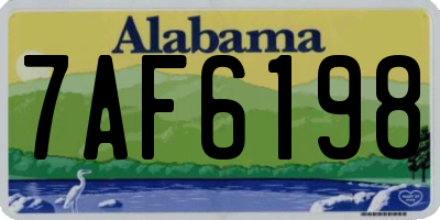 AL license plate 7AF6198