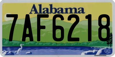AL license plate 7AF6218