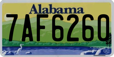AL license plate 7AF6260
