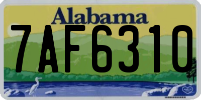 AL license plate 7AF6310