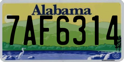 AL license plate 7AF6314