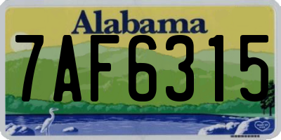 AL license plate 7AF6315