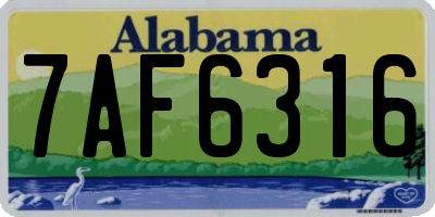 AL license plate 7AF6316