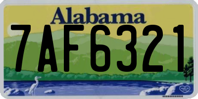 AL license plate 7AF6321