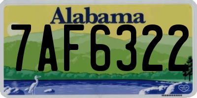 AL license plate 7AF6322