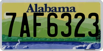 AL license plate 7AF6323
