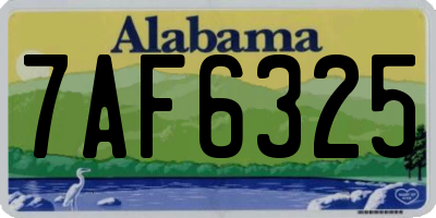 AL license plate 7AF6325