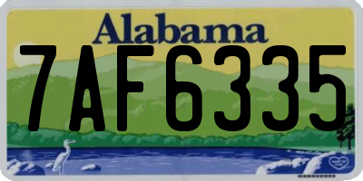AL license plate 7AF6335