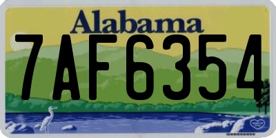 AL license plate 7AF6354