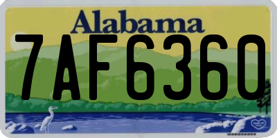 AL license plate 7AF6360