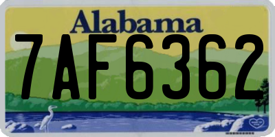 AL license plate 7AF6362