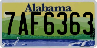 AL license plate 7AF6363