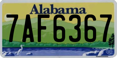 AL license plate 7AF6367