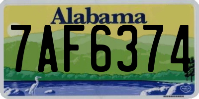 AL license plate 7AF6374