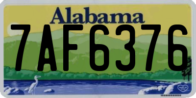 AL license plate 7AF6376