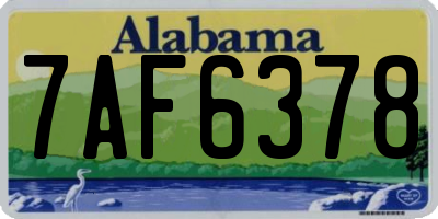 AL license plate 7AF6378