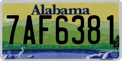AL license plate 7AF6381