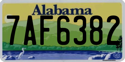 AL license plate 7AF6382