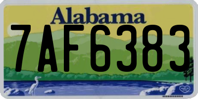AL license plate 7AF6383