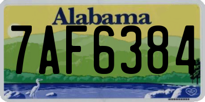 AL license plate 7AF6384
