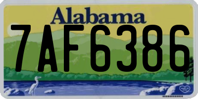 AL license plate 7AF6386