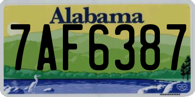AL license plate 7AF6387