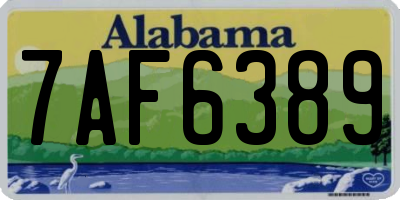 AL license plate 7AF6389