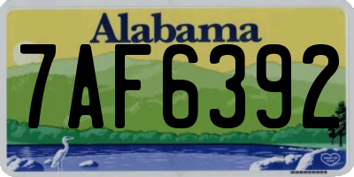 AL license plate 7AF6392