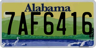 AL license plate 7AF6416