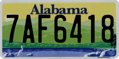AL license plate 7AF6418
