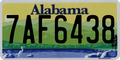 AL license plate 7AF6438