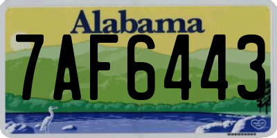 AL license plate 7AF6443