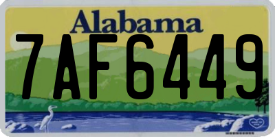 AL license plate 7AF6449