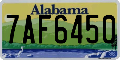 AL license plate 7AF6450