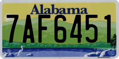 AL license plate 7AF6451