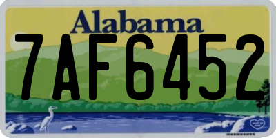 AL license plate 7AF6452