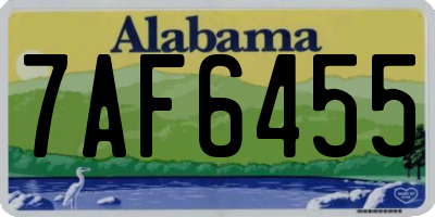 AL license plate 7AF6455