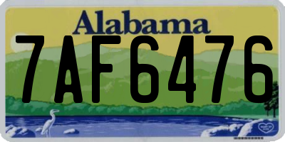 AL license plate 7AF6476