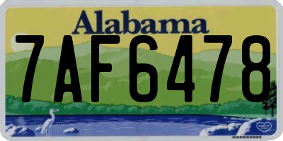 AL license plate 7AF6478