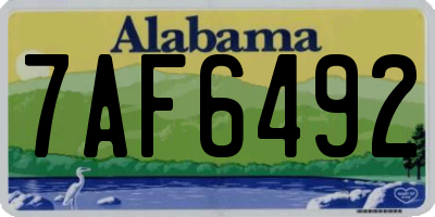 AL license plate 7AF6492