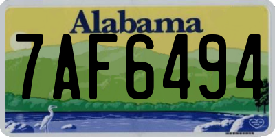 AL license plate 7AF6494