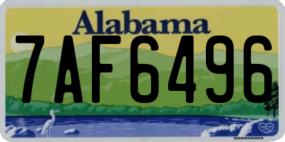 AL license plate 7AF6496