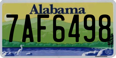AL license plate 7AF6498
