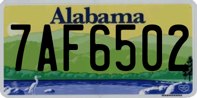 AL license plate 7AF6502