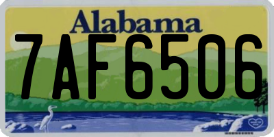 AL license plate 7AF6506