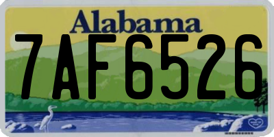 AL license plate 7AF6526