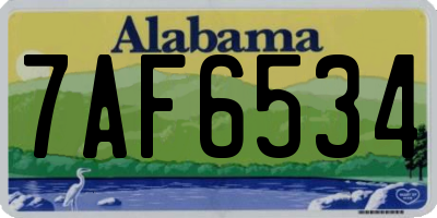 AL license plate 7AF6534