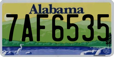 AL license plate 7AF6535